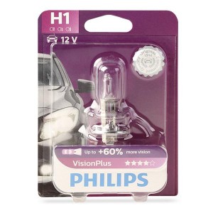H1 VisionPlus 12V (55W) Лампа в блистере 1 шт 12258VPB1 PHILIPS