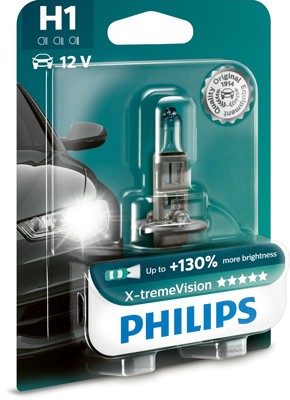H1 X-treme Vision +130% 12V 55W Лампа в блистере 1 шт 12258XVB1 PHILIPS