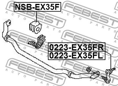 втулка переднего стабилизатора D34 NSB-EX35F FEBEST