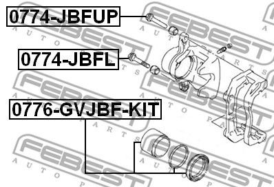 Втулка направляющая суппорта тормозного переднего 0774-JBFL FEBEST