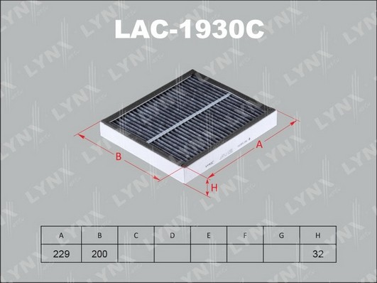 Фильтр салонный угольный LAC-1930C LYNXAUTO