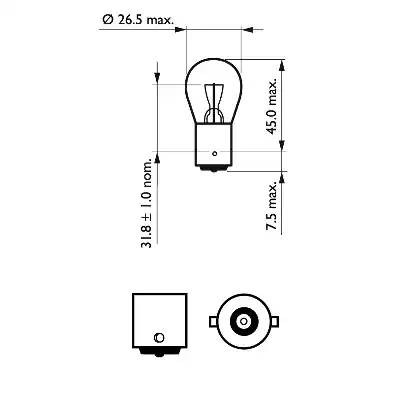 P21W 12V (21W) Лампа в блистере (к-кт 2шт) цена за к-кт 12498B2 PHILIPS