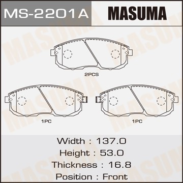 Колодки торм.пер. MS2201 Masuma