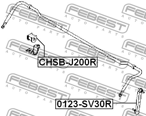 Втулка заднего стабилизатора CHSB-J200R FEBEST