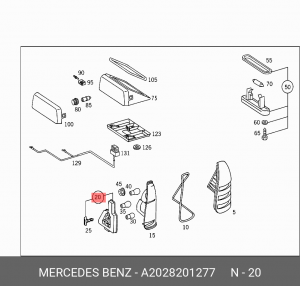 ламподержатель (СПРАВА) A  2028201277 Mercedes-Benz