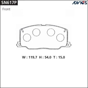 Колодки тормозные дисковые SN617P ADVICS