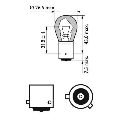 PY21W SilverVision 12V (21W) Лампа в блистере (к-кт 2шт) цена за к-кт 12496SVB2 PHILIPS