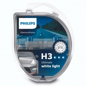 Лампа H3 12V (55W) Diamond Vision, 2шт. в пласт.коробке [5000k] 12336DVS2 PHILIPS