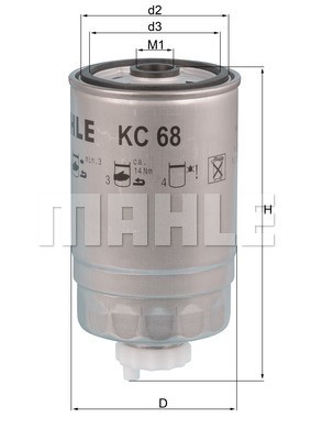 Фильтр топливный KC68 MAHLE KNECHT