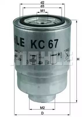 Фильтр топливный KC67 MAHLE KNECHT