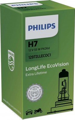 H7 LongerLife Ecovision 12V (55W) Лампа 12972LLECOC1 PHILIPS