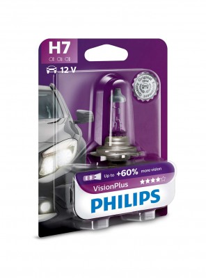 H7 VisionPlus 12V (55W) Лампа в блистере 12972VPB1 PHILIPS