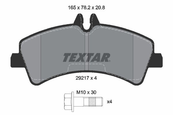 Колодки тормозные задние с противошумной пластиной Q+ 2921702 TEXTAR