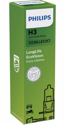 H3 LongerLife 12V (55W) Лампа 12336LLECOC1 PHILIPS