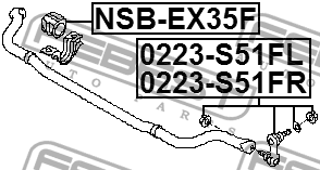 Тяга стабилизатора передняя правая 0223-S51FR FEBEST