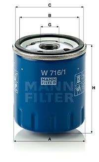 Фильтр масляный W7161 MANN FILTER