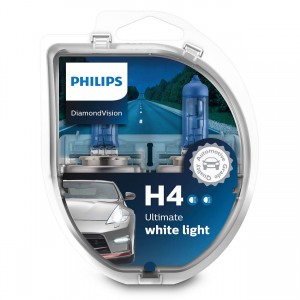 H4 Diamond Vision 12V (55W) Лампа [5000k] (к-кт 2шт в пласт. уп.) цена за к-кт с 12342DVS2 PHILIPS