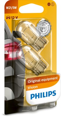 Лампа W21/5W 12V (21/5W) Vision, 2шт. блистер 12066B2 PHILIPS