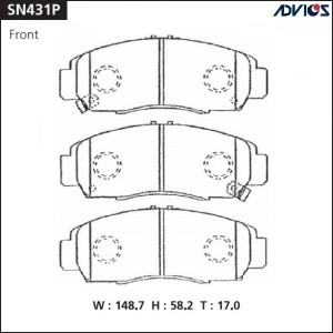 Sn431p advics колодки тормозные дисковые SN431P ADVICS